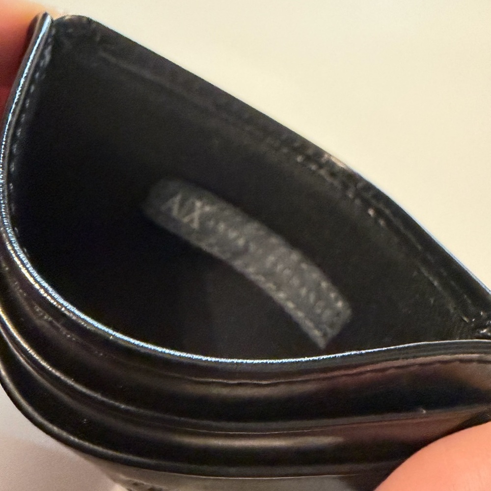 Armani Exchange Black Leather Card Holder - Picture 3 of 3
